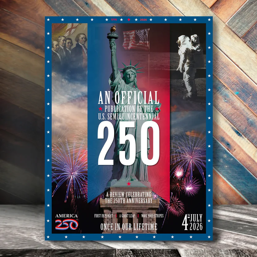 America250 commemorative poster celebrating the nation's 250th Fourth of July